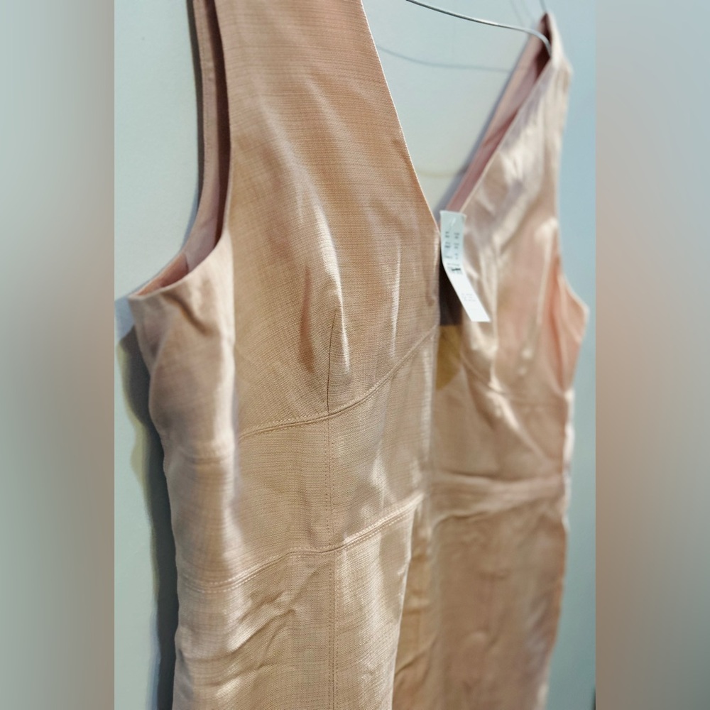 J. Crew Seamed Sheath Dress Pale Pink Pencil Fit | V-Neck | Sz. 16 | NEW $248 - Picture 3 of 7
